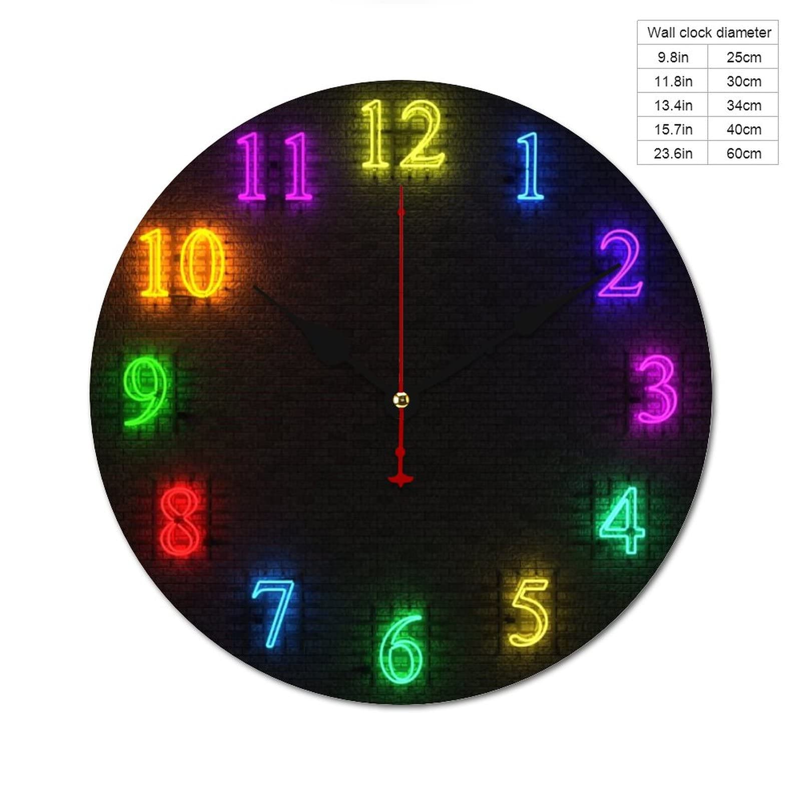 Amazon.co.jp: 3Dカラー数々 ネオン 時計 壁掛け おしゃれ 直径25cm 非